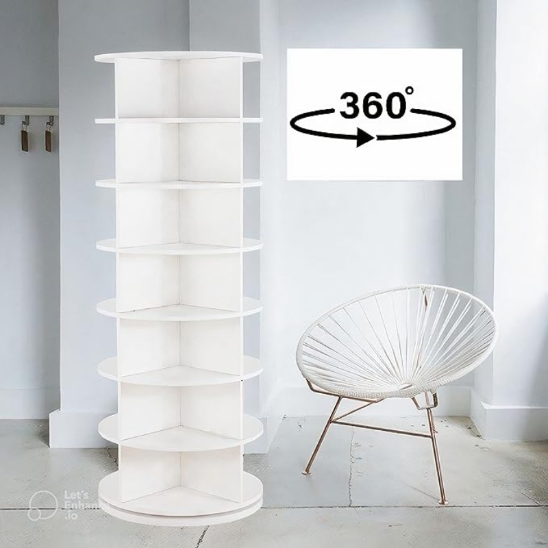 Lyxig roterande skohylla – 360° förvaring med stil