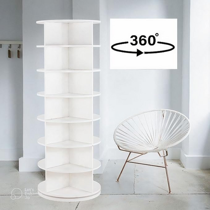 Lyxig roterande skohylla – 360° förvaring med stil